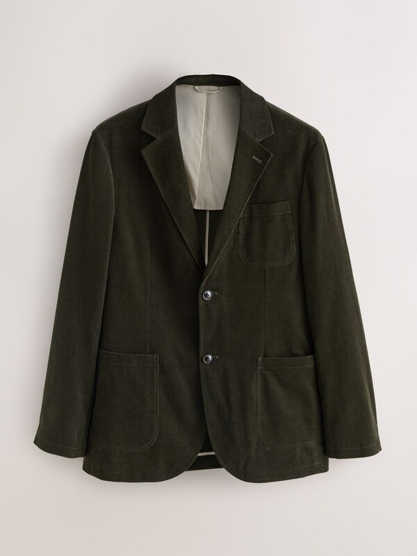 Seraphine Green Relaxed Fit Corduroy Suit Jacket