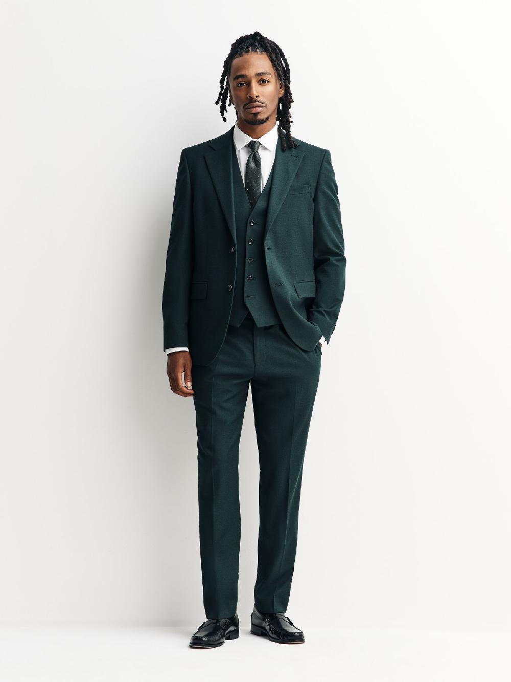 seraphine Green Slim Fit Flannel Suit Jacket