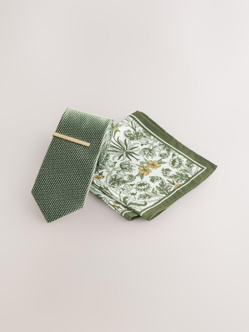 seraphine Green Tie and Pocket Square Set