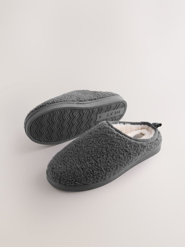 Seraphine Grey Borg Mule Slippers
