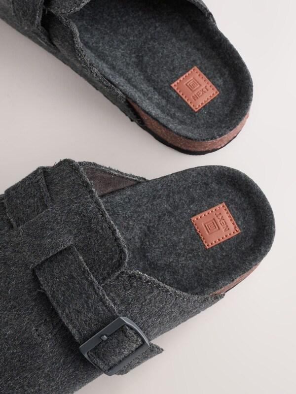 Seraphine Grey Buckle Mule Slippers