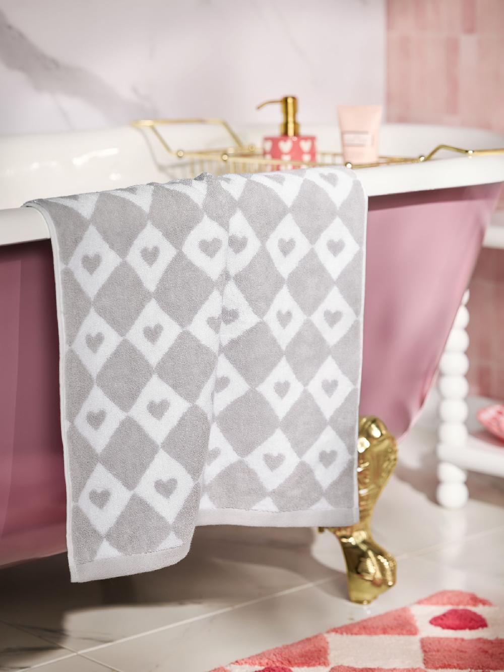 seraphine Grey Heart Towel