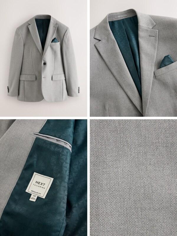 Seraphine Grey Regular Fit Textured Suit Jacket