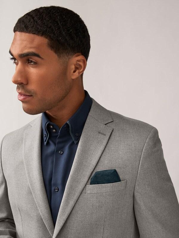 Seraphine Grey Regular Fit Textured Suit Jacket