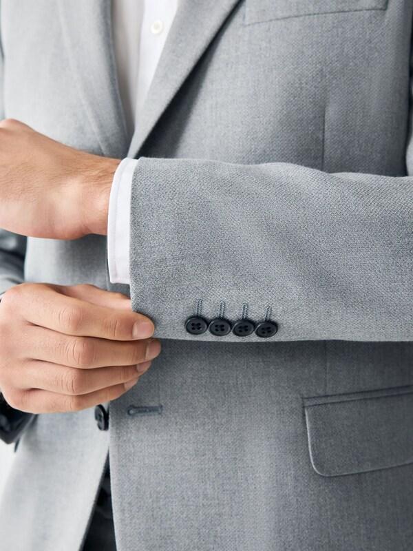 Seraphine Grey Skinny Fit Textured Suit Jacket