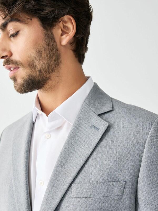 Seraphine Grey Skinny Fit Textured Suit Jacket