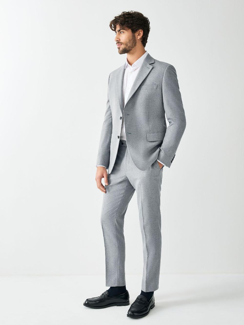 seraphine Grey Skinny Fit Textured Suit Jacket