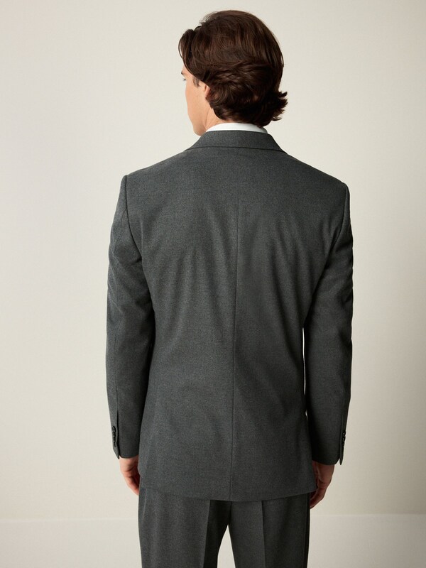 Seraphine Grey Slim Fit Flannel Suit Jacket