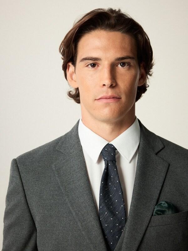 Seraphine Grey Slim Fit Flannel Suit Jacket