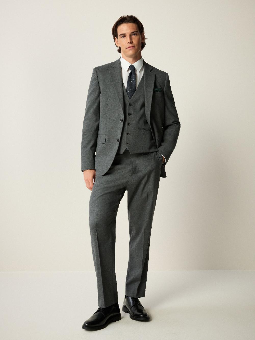 seraphine Grey Slim Fit Flannel Suit Jacket seraphine Grey Slim Fit Flannel Suit Jacket