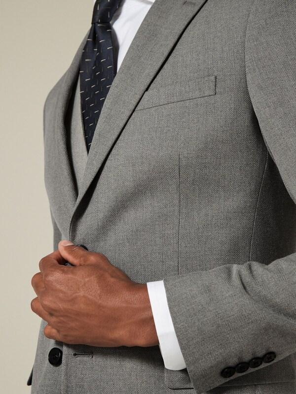 Seraphine Grey Slim Fit Textured Suit Jacket