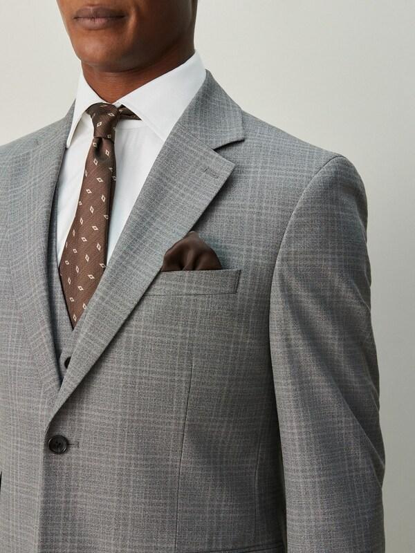 Seraphine Grey Slim Ft Check Suit Jacket