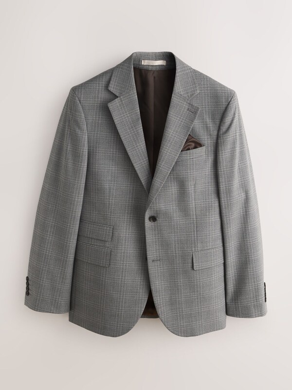 Seraphine Grey Slim Ft Check Suit Jacket