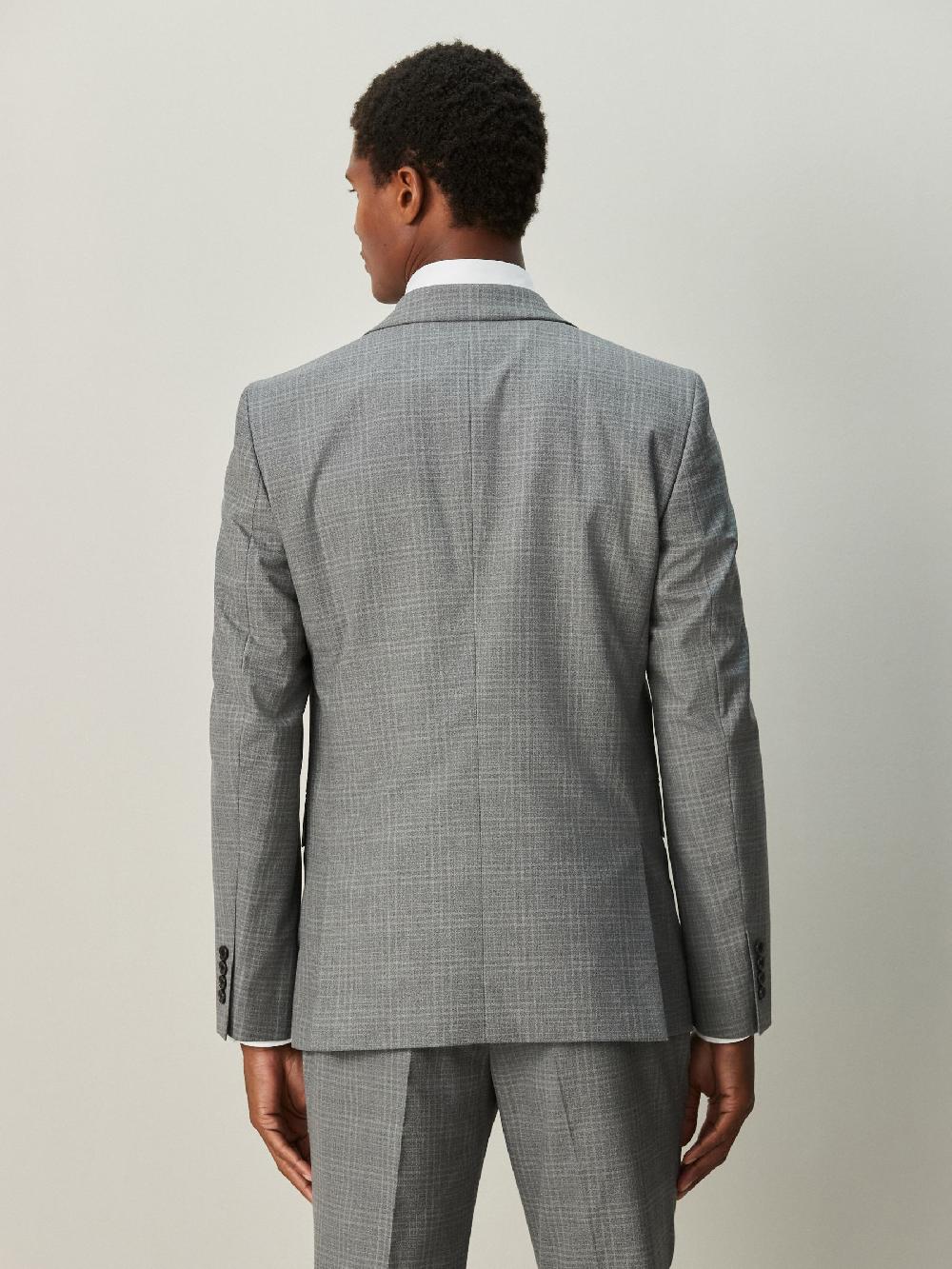 seraphine Grey Slim Ft Check Suit Jacket