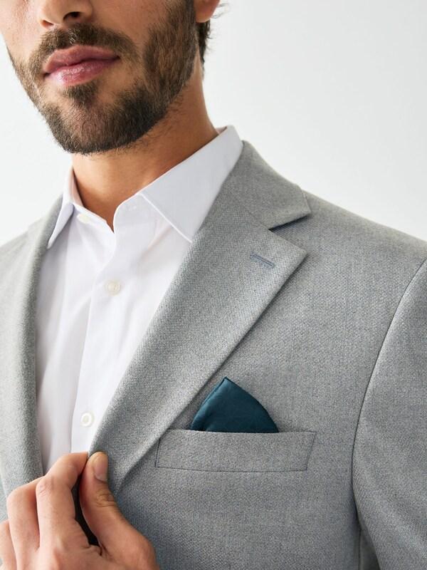 Seraphine Grey Tailored Fit Textured Suit Jacket