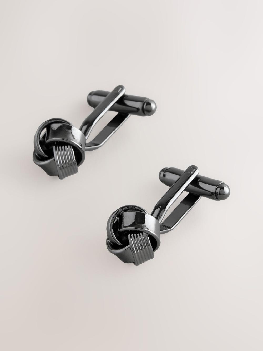 seraphine Gun Metal Knot Cufflinks