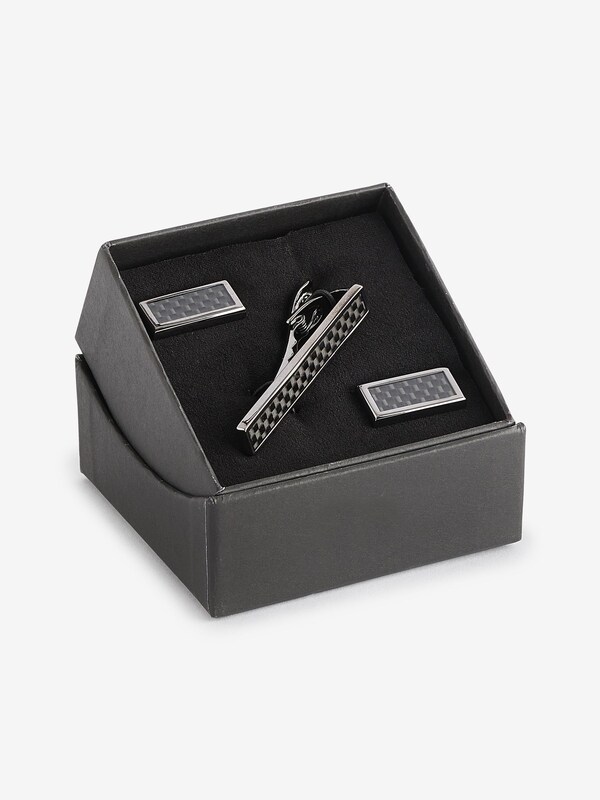 Seraphine Gunmetal Cufflinks And Tie Clip Set