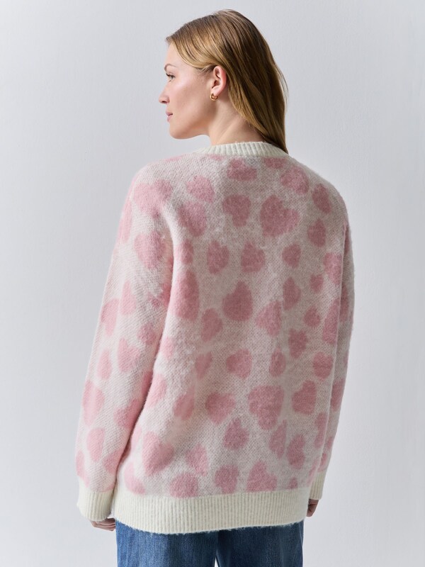 Seraphine HUGO Pink Heart Print Knit Jumper