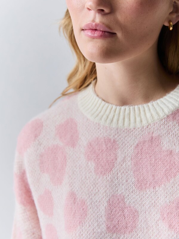 Seraphine HUGO Pink Heart Print Knit Jumper