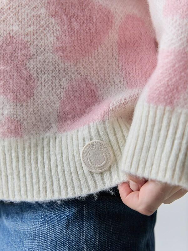 Seraphine HUGO Pink Heart Print Knit Jumper