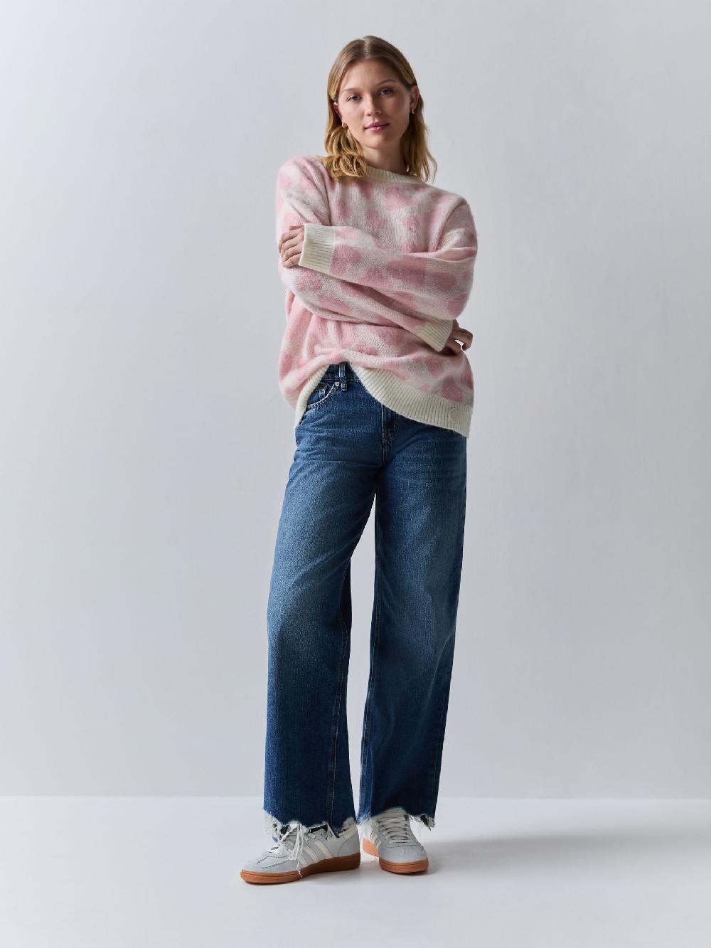 seraphine HUGO Pink Heart Print Knit Jumper