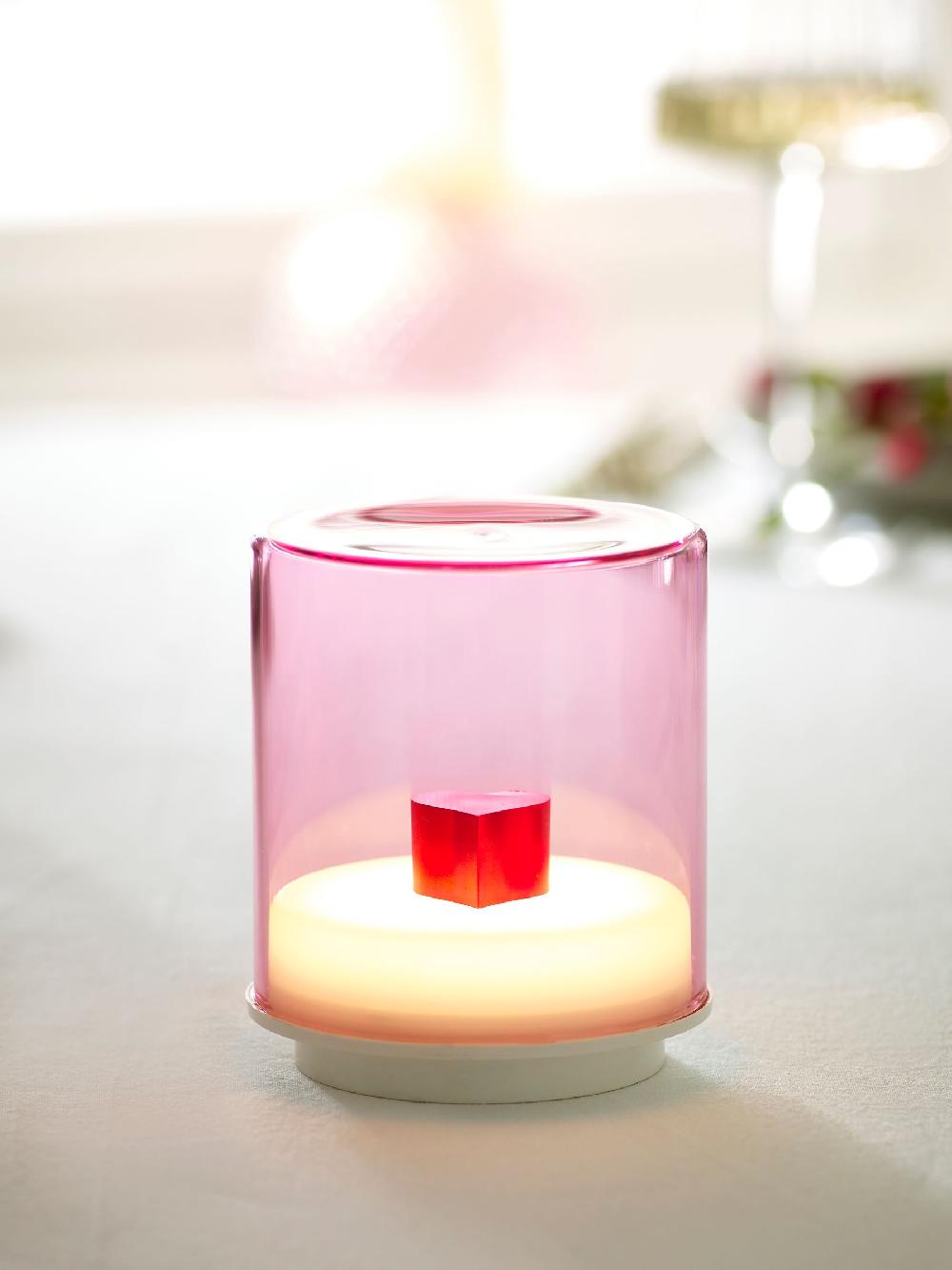 seraphine Indigo Owl Pink Gem Wireless Table Lamp