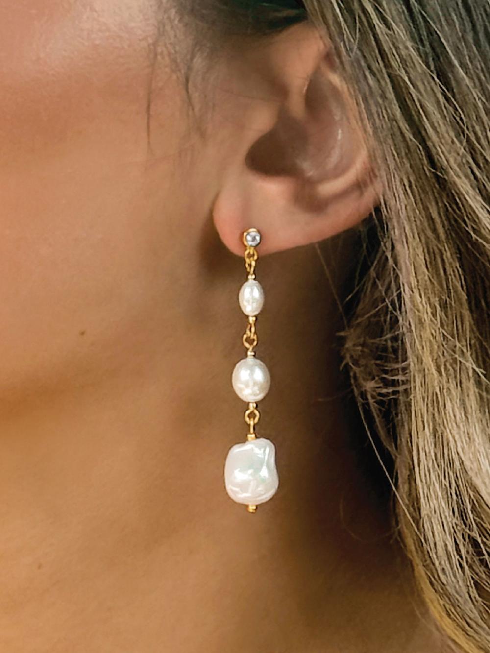 seraphine Ivory & Co Gold Tone Cheltenham Earrings