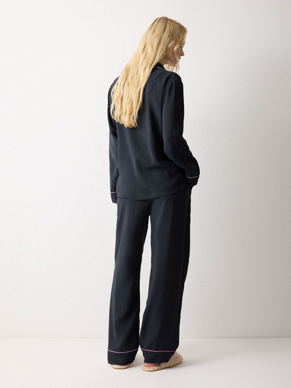 Seraphine Jigsaw Blue Piped Detail Relaxed Pyjamas