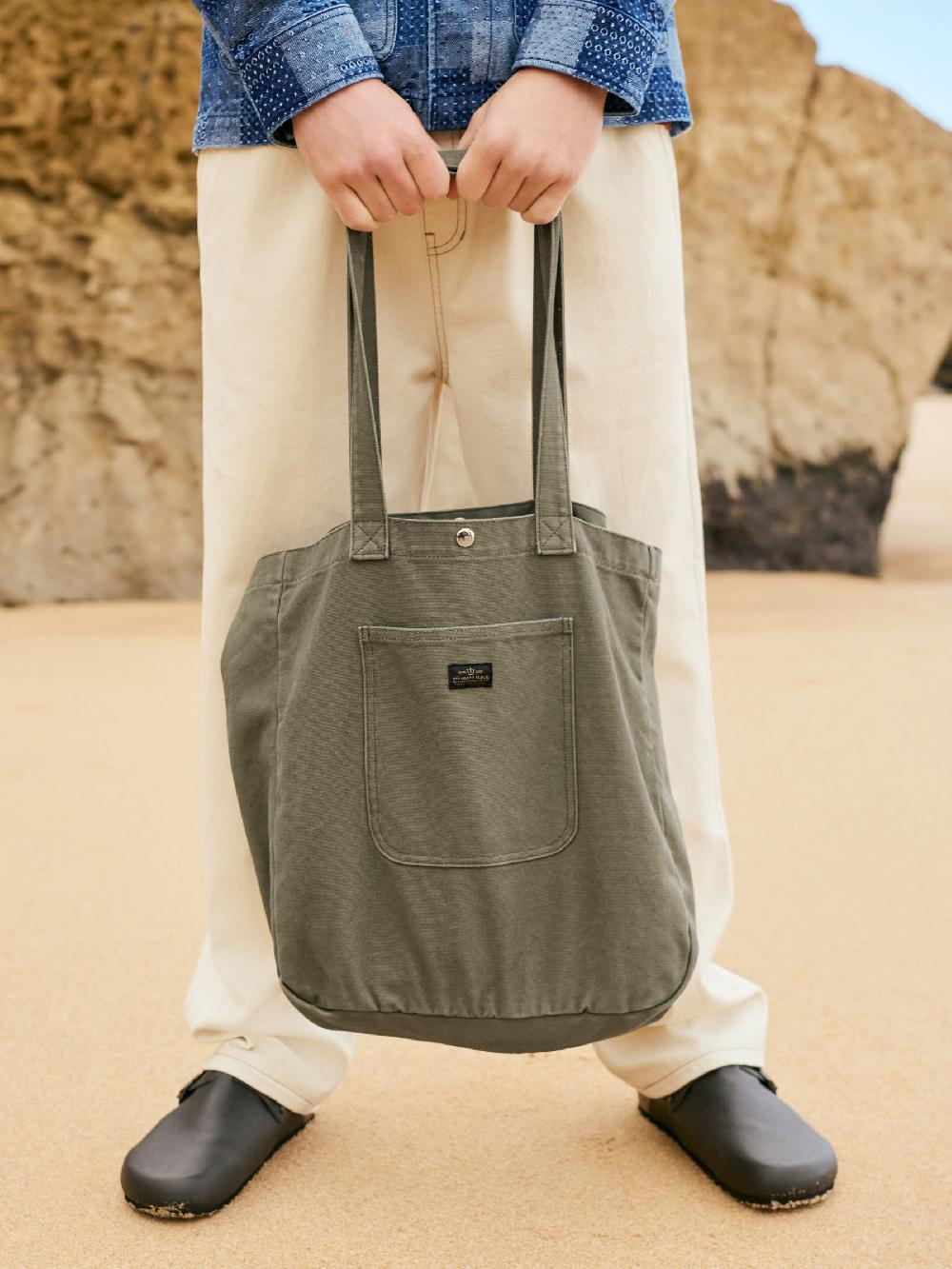 seraphine Khaki Green Cotton Tote Bag