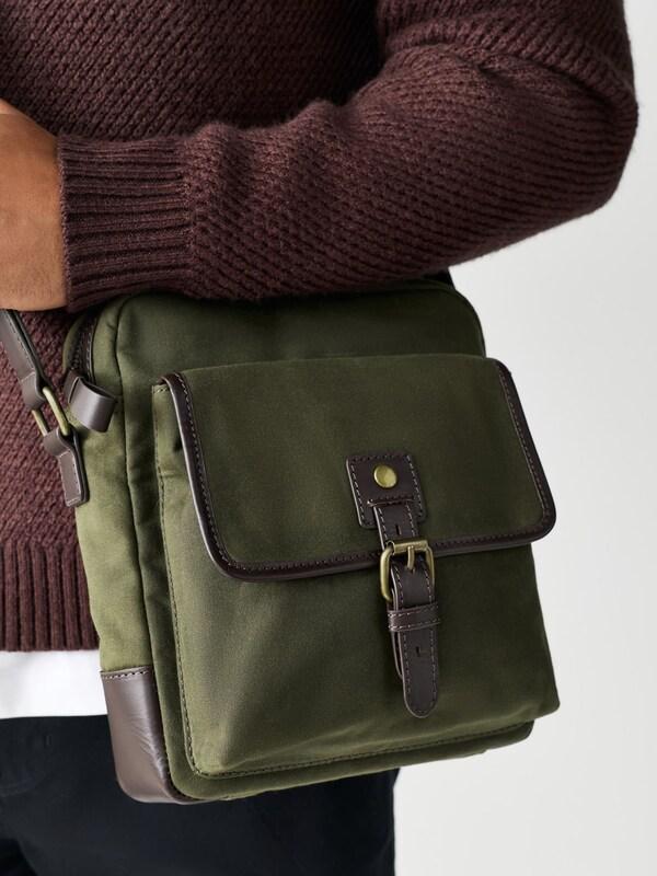 Seraphine Khaki Green Wax Cotton Cross-Body Bag