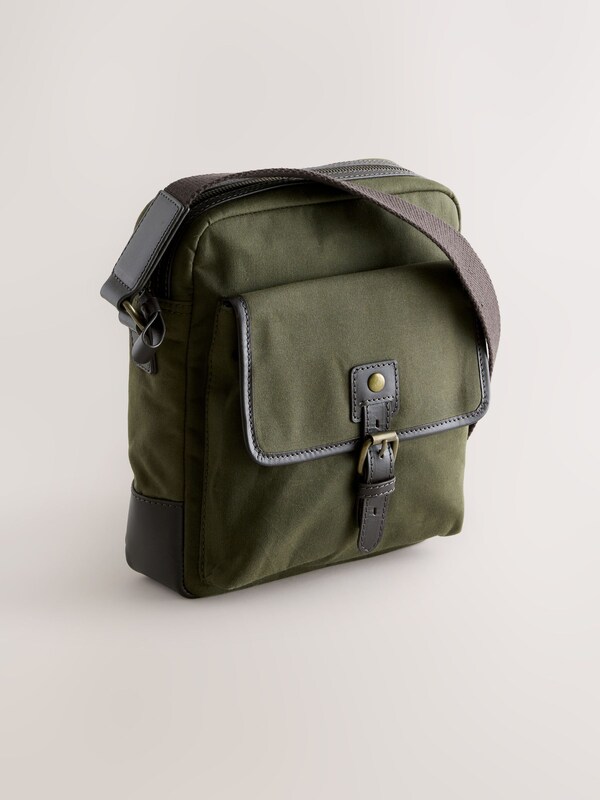 Seraphine Khaki Green Wax Cotton Cross-Body Bag