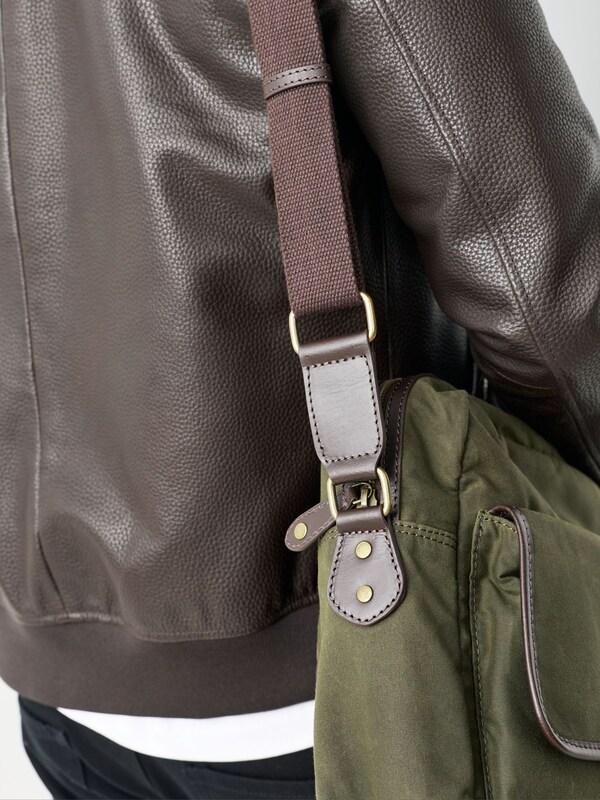 Seraphine Khaki Green Wax Cotton Messenger Bag