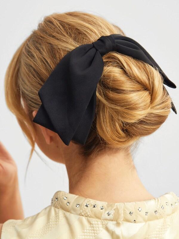 Seraphine Kitsch Fabric Bow Black Hair Clip
