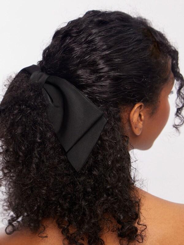 Seraphine Kitsch Fabric Bow Black Hair Clip