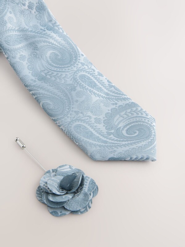 Seraphine Light Blue Tie Pocket Square And Pin Set