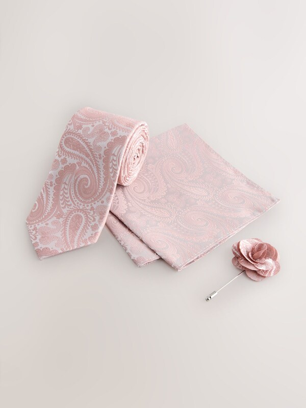 Seraphine Light Pink Tie Pocket Square And Pin Set