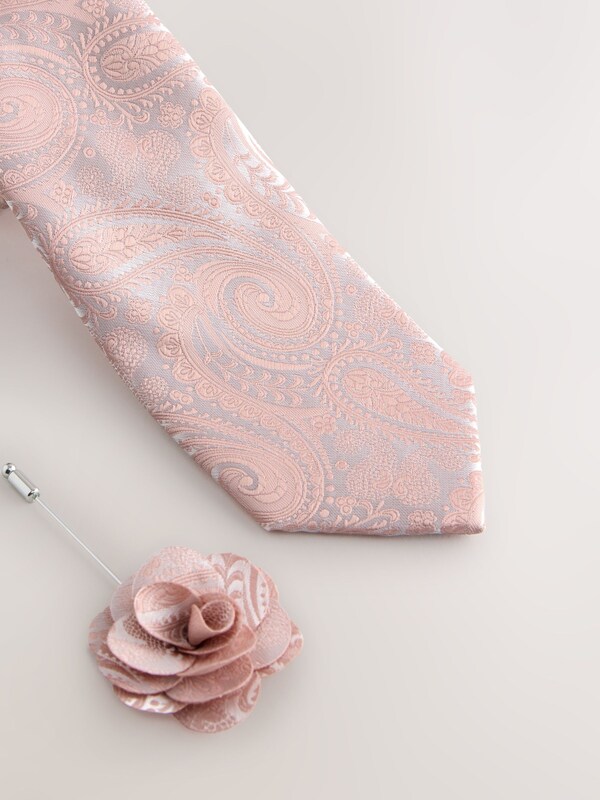 Seraphine Light Pink Tie Pocket Square And Pin Set
