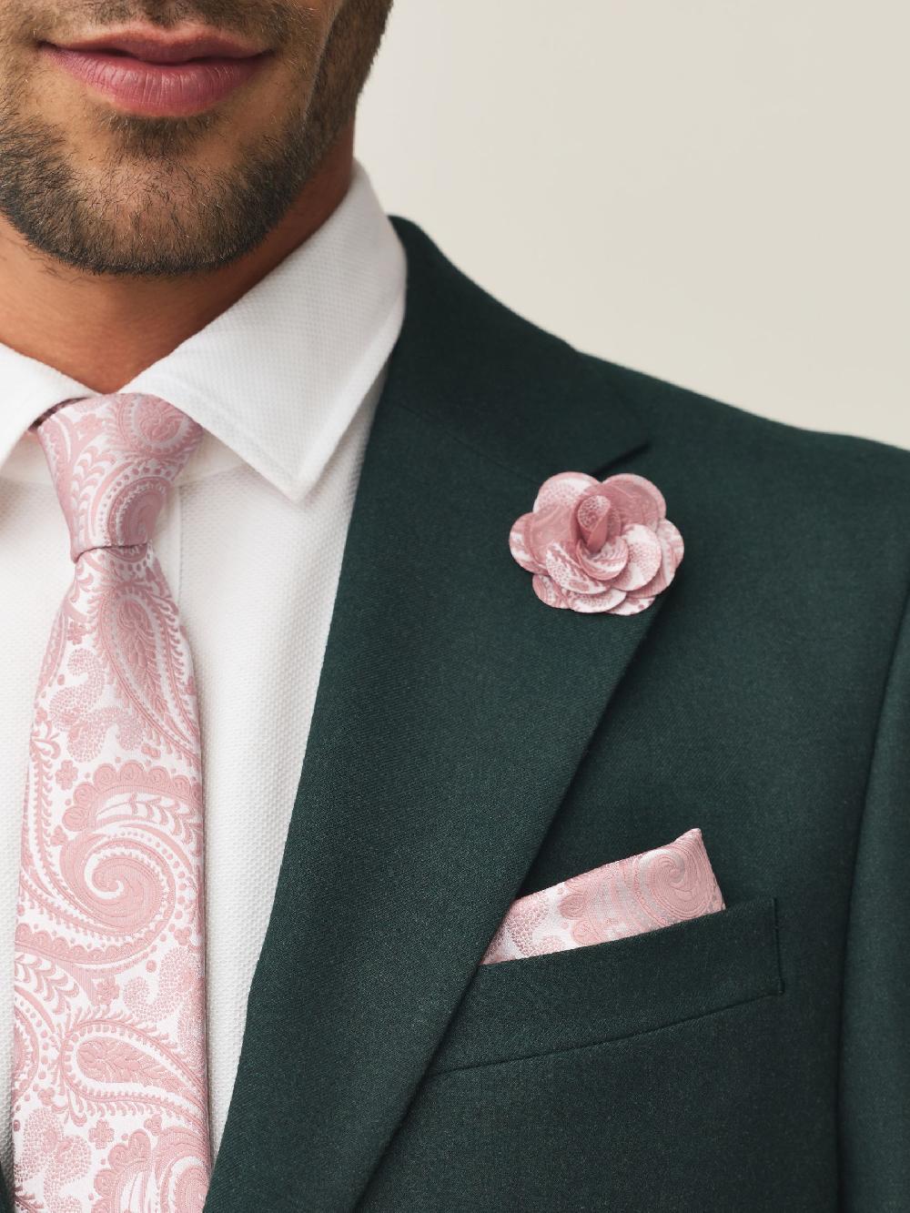 seraphine Light Pink Tie Pocket Square and Pin Set