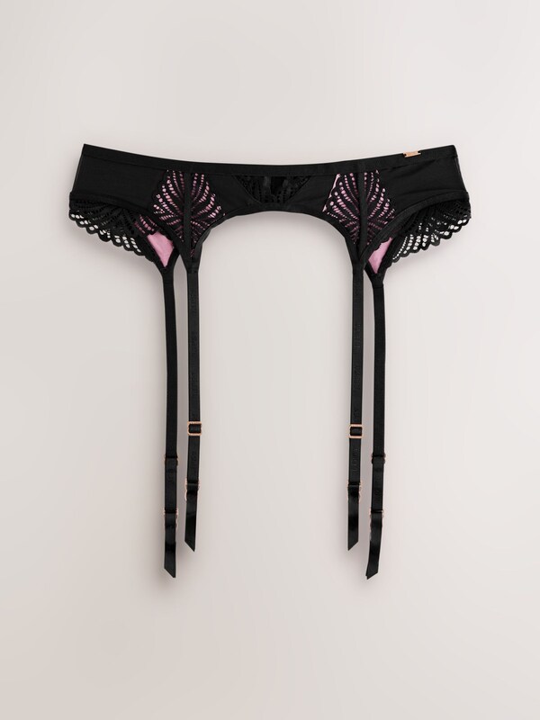 Seraphine Lipsy Black Geo Lace Suspender