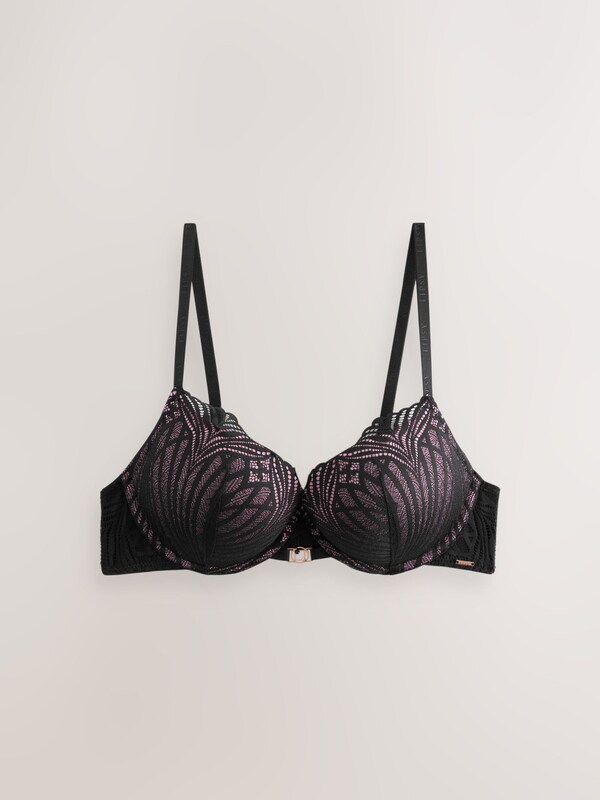 Seraphine Lipsy Black Geo Lace Triple Boost Bra