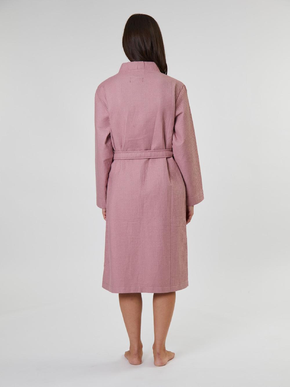 seraphine Loungeable Dust Pink Cotton Waffle Robe