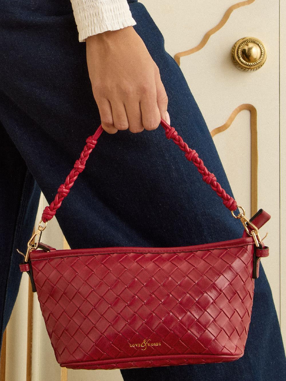seraphine Love & Roses Red Woven Handbag