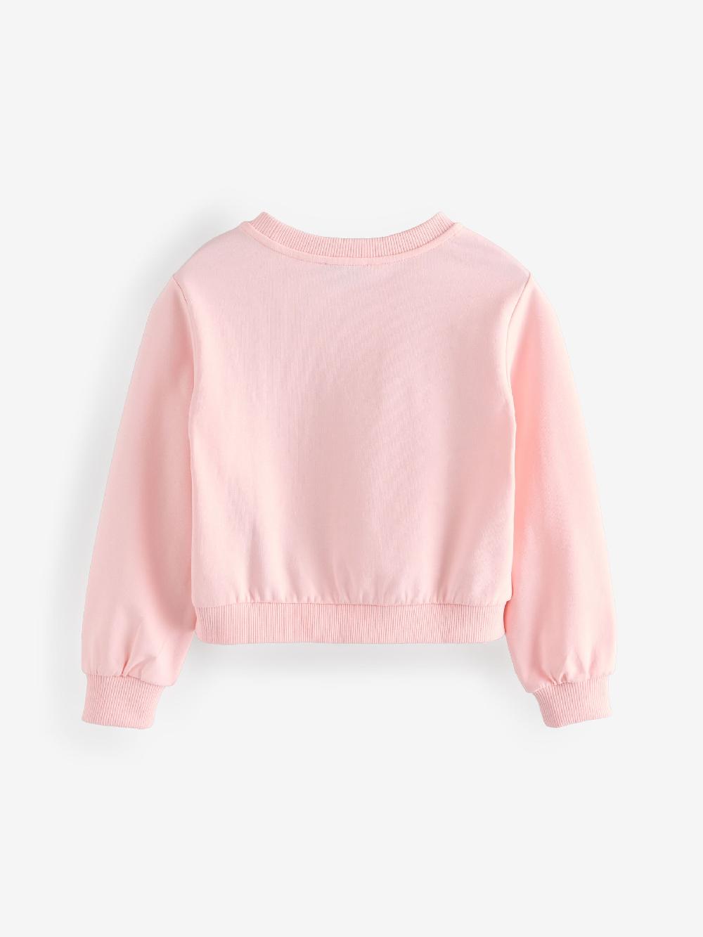 seraphine Moschino Pink Logo Crew Neck Sweatshirt