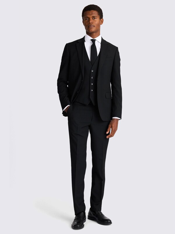 seraphine MOSS Black Slim Fit Stretch Suit Jacket