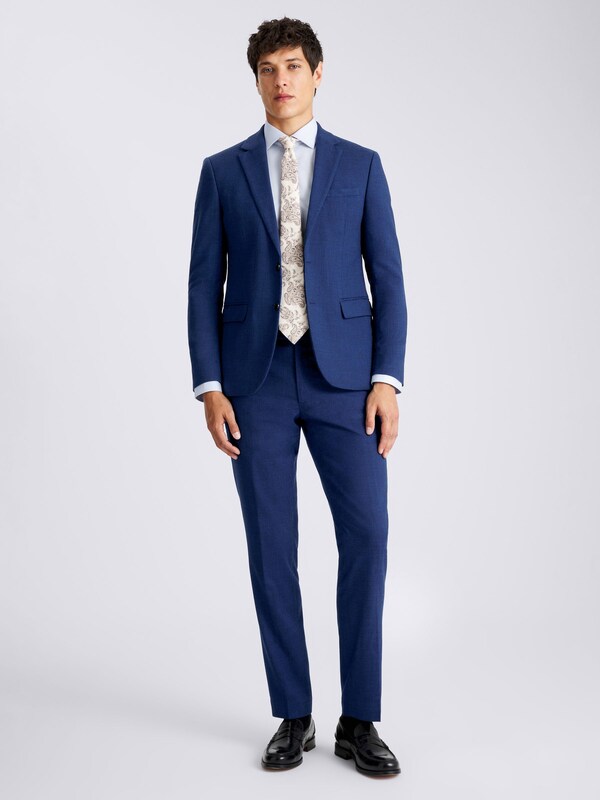 Seraphine MOSS Blue Slim Fit Slub Suit Jacket