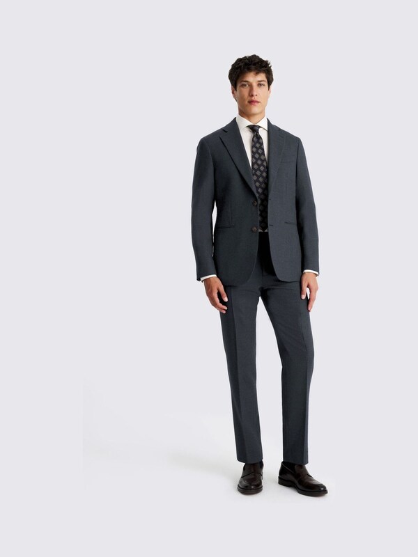 Seraphine MOSS Blue Tailored Fit Twill Suit Jacket