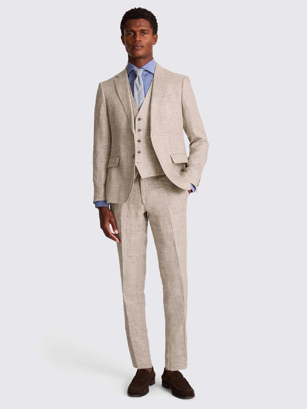 seraphine MOSS Camel Slim Fit Suit Trousers