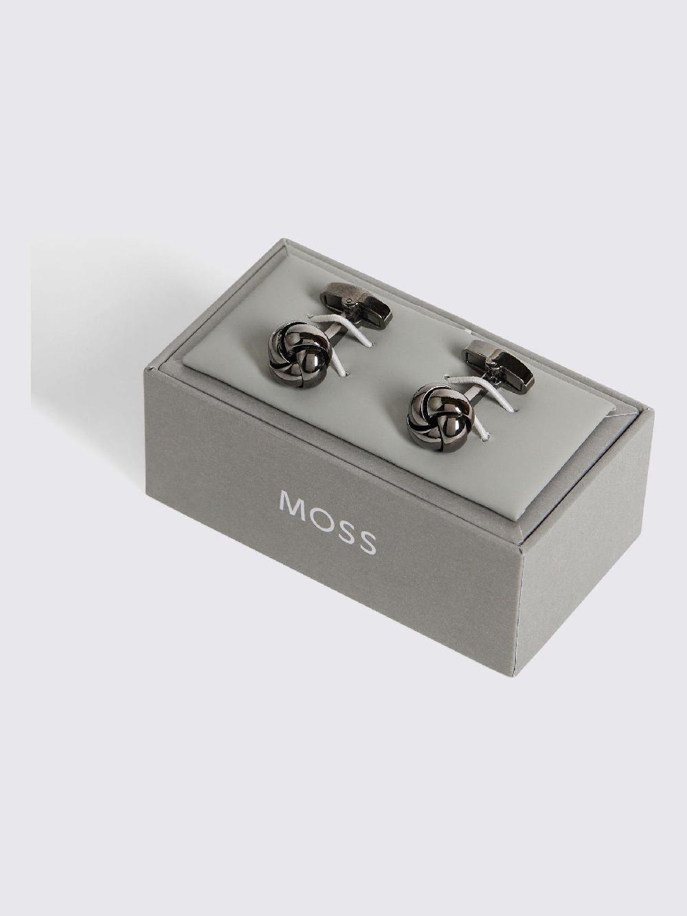 seraphine MOSS Gunmetal Knot Cufflinks