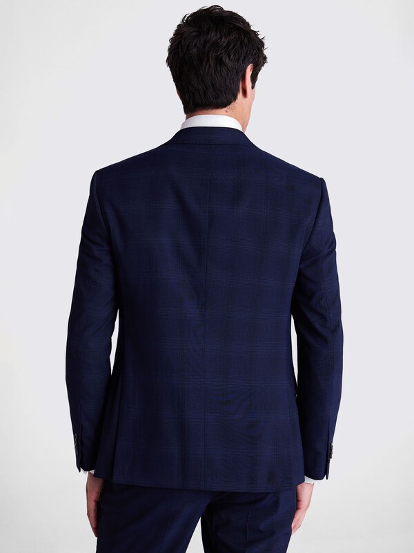 Seraphine MOSS Navy Check Slim Fit Suit Jacket
