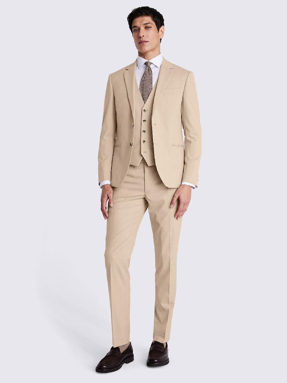 seraphine MOSS Taupe Slim Fit Suit Jacket